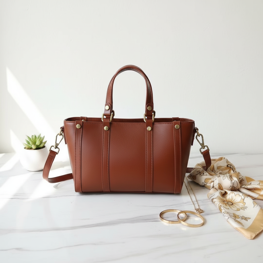 Top-Grain Cowhide Tote Bag Lifestyle